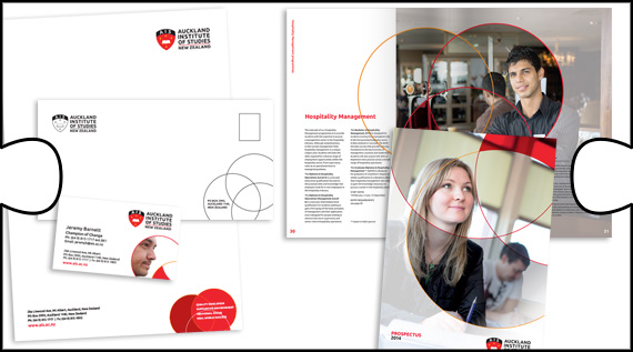 International Prospectus, livery and other marketing collateral for Auckland Institute of Studies were all designed by Jigsaw Design