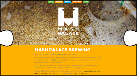 Mash Palace Brewing website with parallax scrolling technique and mobile optimisation designed, built and webhosted by Jigsaw Design